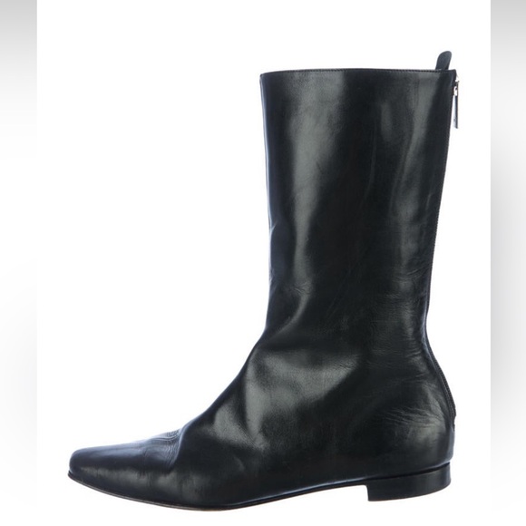 Manolo Blahnik Mid-Calf Leather Boots IT40 - Picture 3 of 5